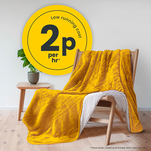 Cosi Home Fleece & Sherpa Electric Heated Throw - Mustard