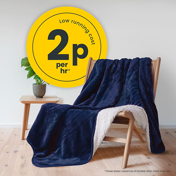 Cosi Home Fleece & Sherpa Electric Heated Throw - Navy