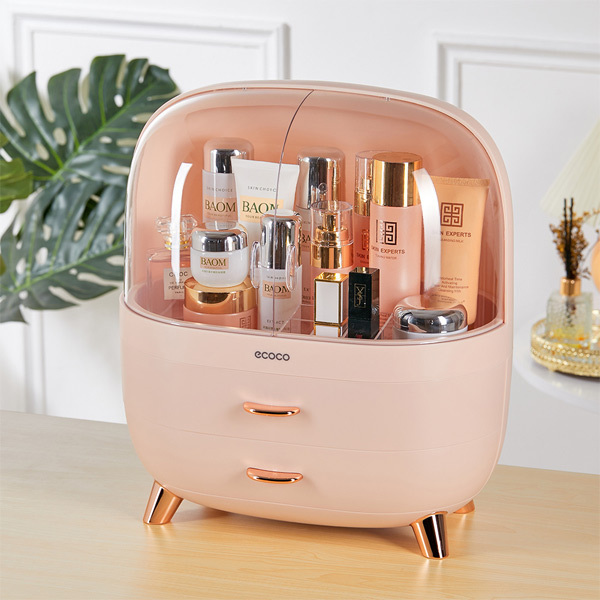 Livingandhome Transparent Makeup Organizer with Drawers