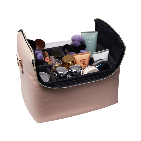 Livingandhome Portable Makeup Case with Adjustable Dividers