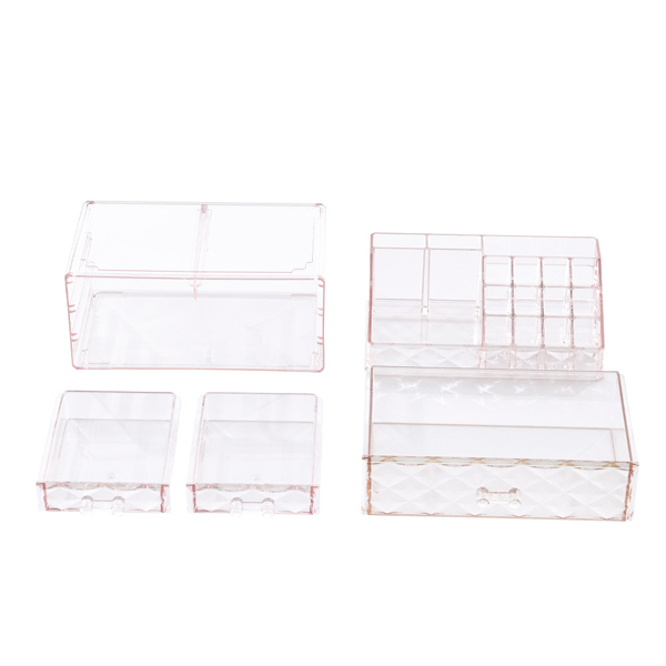 Livingandhome Plastic Tiered Makeup Organizer with Drawers