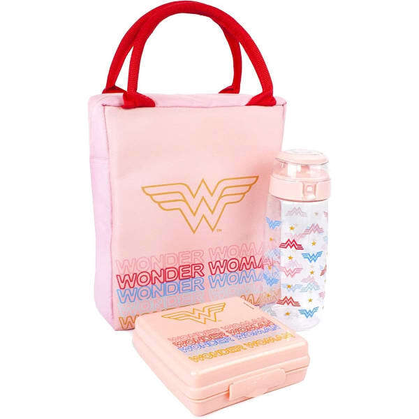 Wonder Woman Rectangular Lunch Bag Set (Pack of 3)