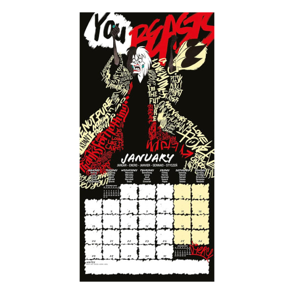 Disney Villains 2025 Square Calendar