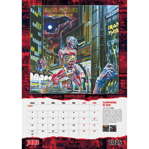 Iron Maiden 2025 A3 Wall Calendar