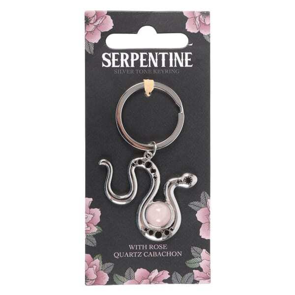 Something Different Serpentine Snake Rose Quartz Keyring