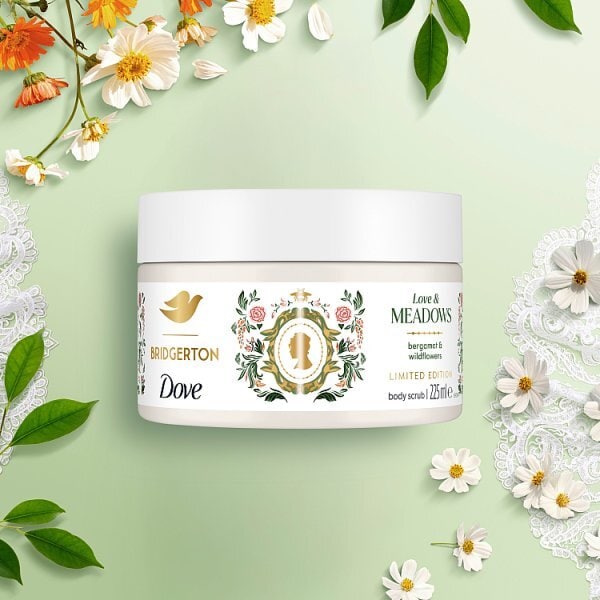 DOVE SHOWER SCRUB LOVEMEADOW JAR 225ML