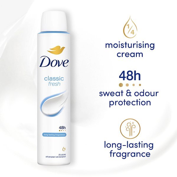 Dove Women Antiperspirant Deodorant Classic Aerosol 200ml