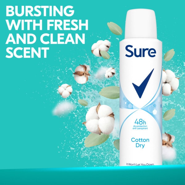 Sure Cotton Dry Anti-Perspirant Deodorant Aerosol 150ml