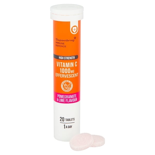 Superdrug Effervescent Vitamin C Pomegranate 20s 1000mg