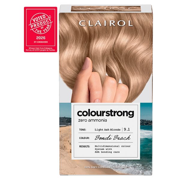 Clairol Colour Strong Permanent Hair Dye 9.1 Light Ash Blonde
