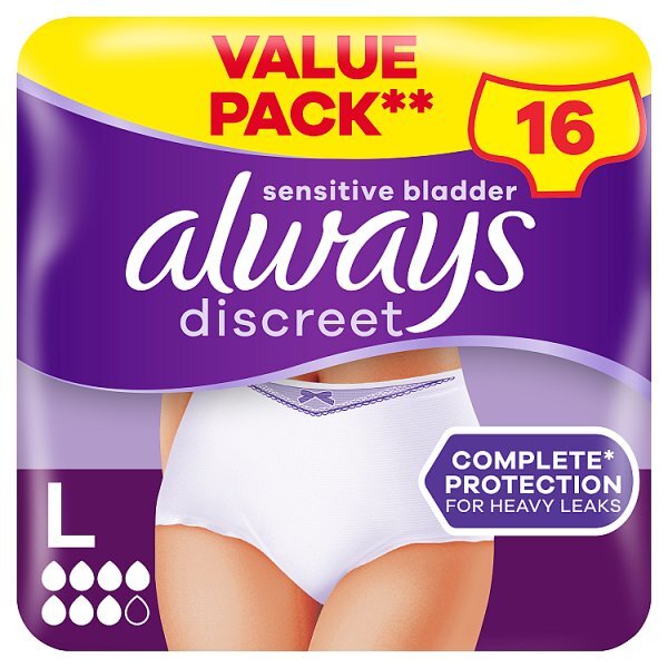 Always Discreet Underwear Incontinence Pants 16 Count