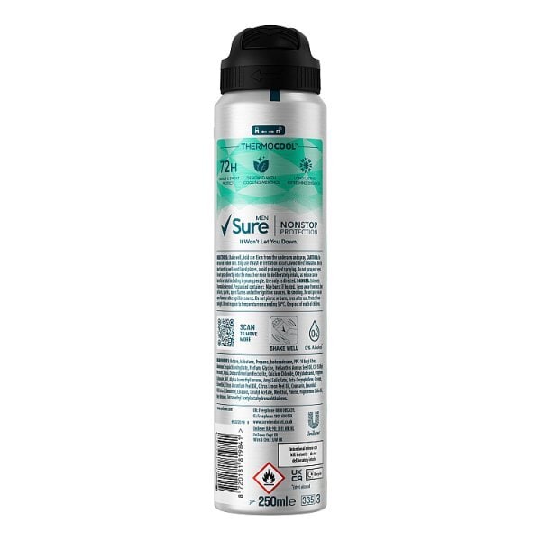Sure Men Nonstop Protection Iced Lemon & Sage Aerosol Deodorant 250ml