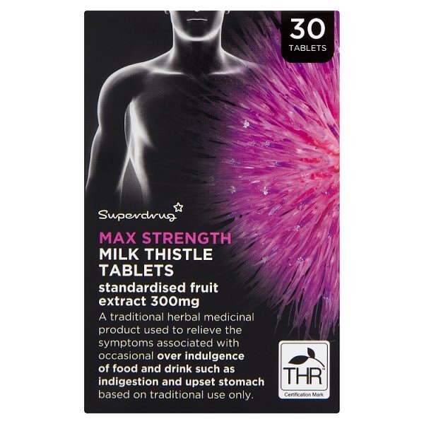 Superdrug Max Strength Milk Thistle 300mg Tablets X 30