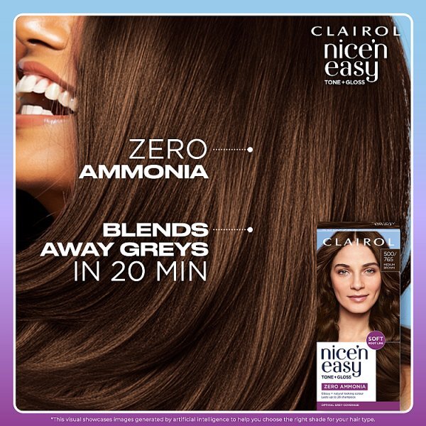 Clairol Nice'n Easy Zero Ammonia Hair Dye - Medium Brown