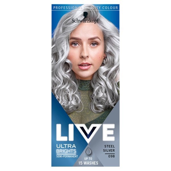 LIVE UltraBrights Semi-permanent Silver Hair Dye SteelSilver