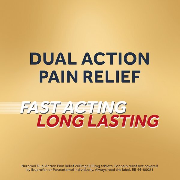 Nuromol Dual Action Pain Relief 200mg/500mg tablets 6s