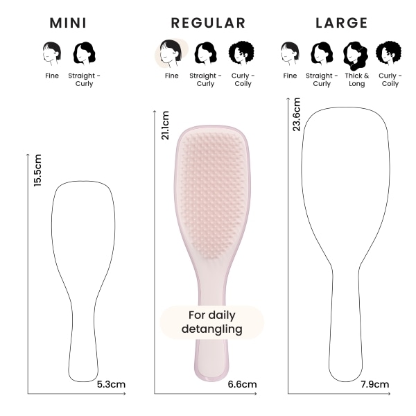 Tangle Teezer Wet Detangler Fragile Hairbrush, Pink Dust