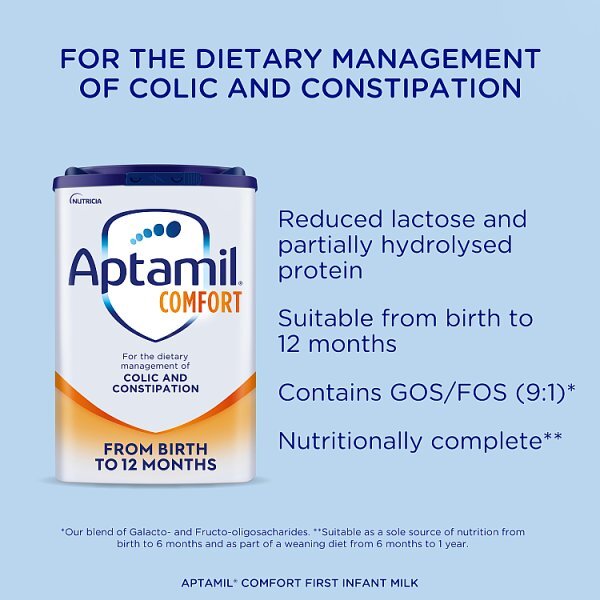 Aptamil Comfort Baby Milk Formula from Birth to 12 Mths 800g