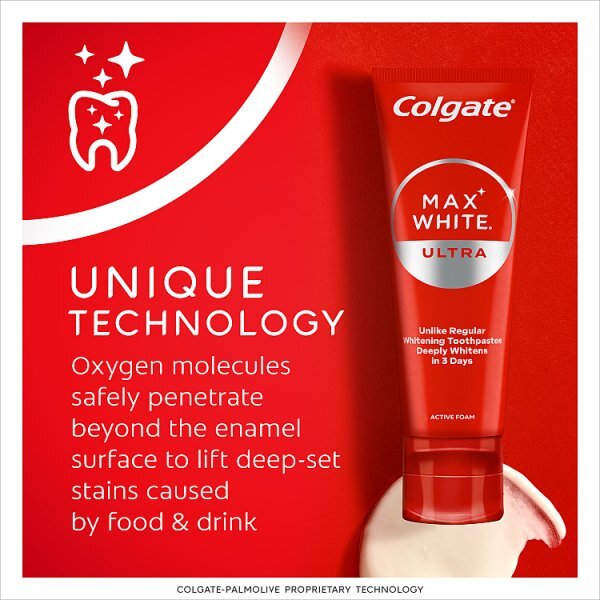 Colgate Max Ultra Active Foam Whitening Toothpaste 75Ml