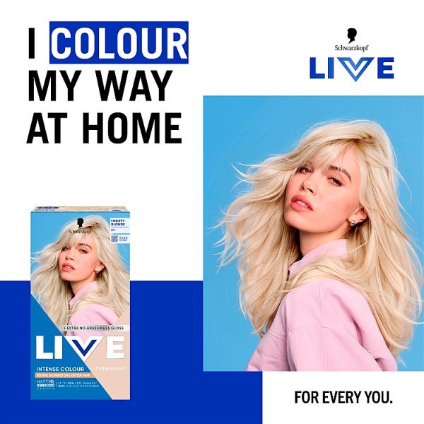 Schwarzkopf LIVE B11 Frosty Blonde Permanent Hair Dye