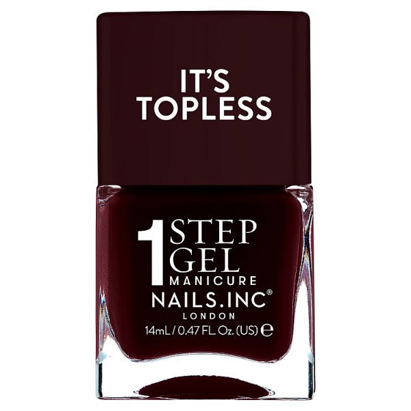 Nails.INC Its Topless Billie Burgundy Polish 14ml
