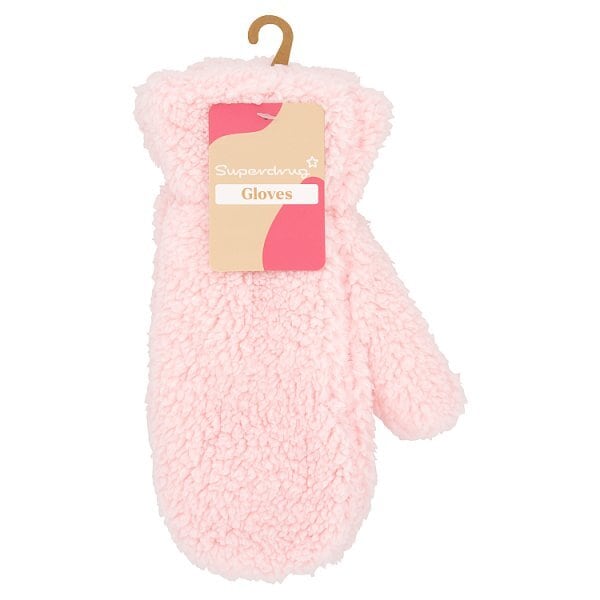 Superdrug Gloves Pink Teddy