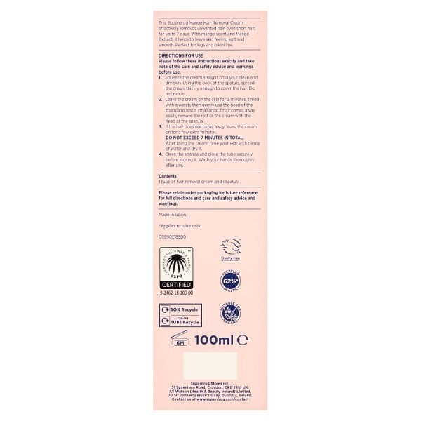 Superdrug Mango Hair Removal Cream 100ml