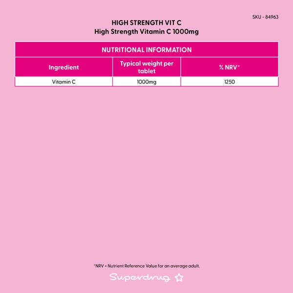 Superdrug High Strength Vitamin C 1000mg 90s