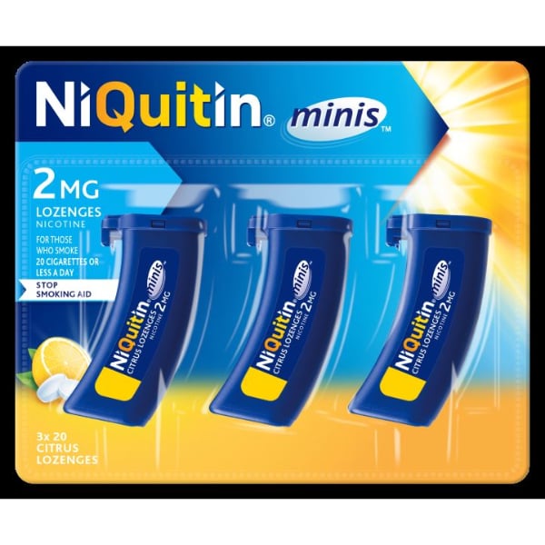 NIQUITIN MINI 2MG LOZENGES CITRUS X60