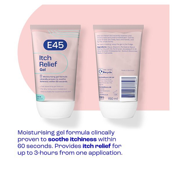 E45 Itch Relief Gel Soothes Irritated & Dry Skin 150ml