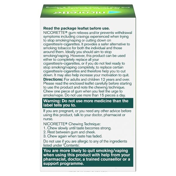 Nicorette Original 4mg Nicotine Gum 105s (Stop Smoking)
