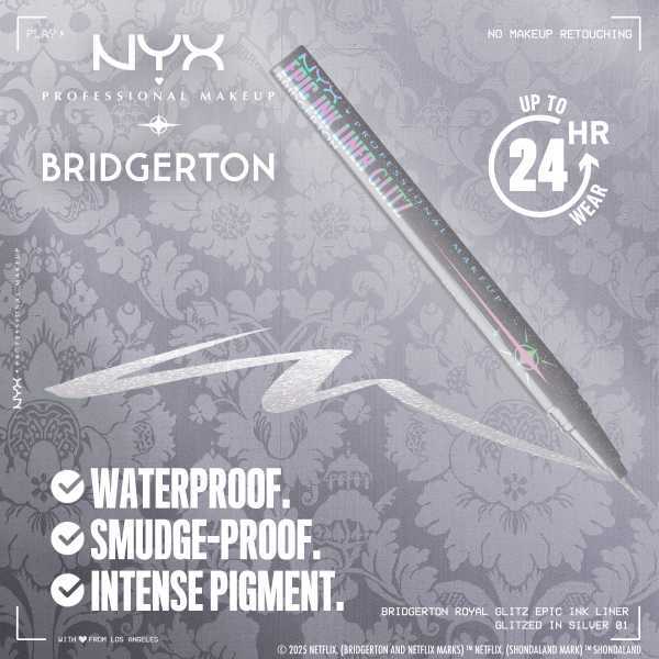 Nyx Professional Makeup X Bridgerton Royal Glitz Epic Ink
