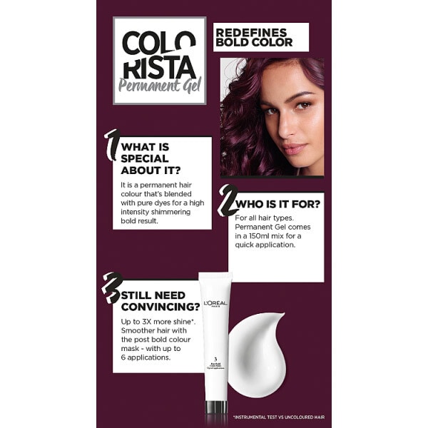 DNRAD L'Oreal Colorista Dark Purple Permanent Gel Hair Dye
