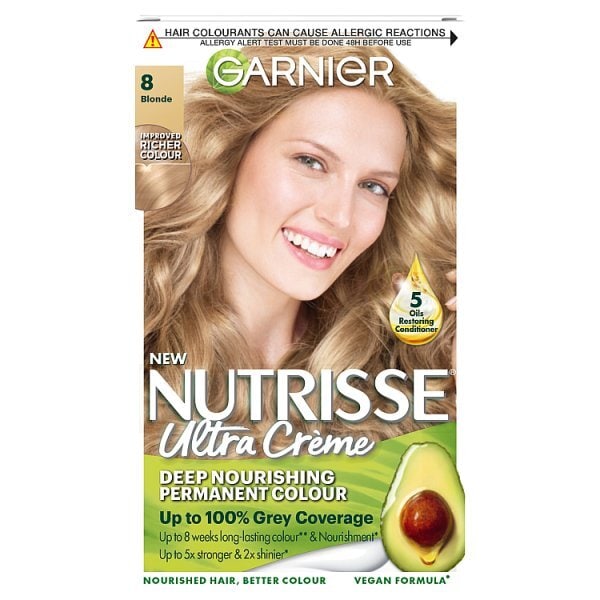 DNR Garnier Nutrisse 8 Blonde Permanent Hair Dye