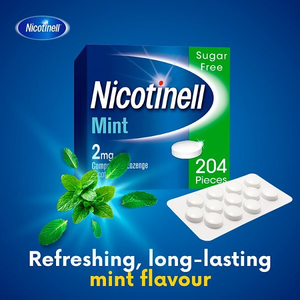 Nicotinell Lozenge Stop Smoking Aid 2 mg Mint 204 Pieces
