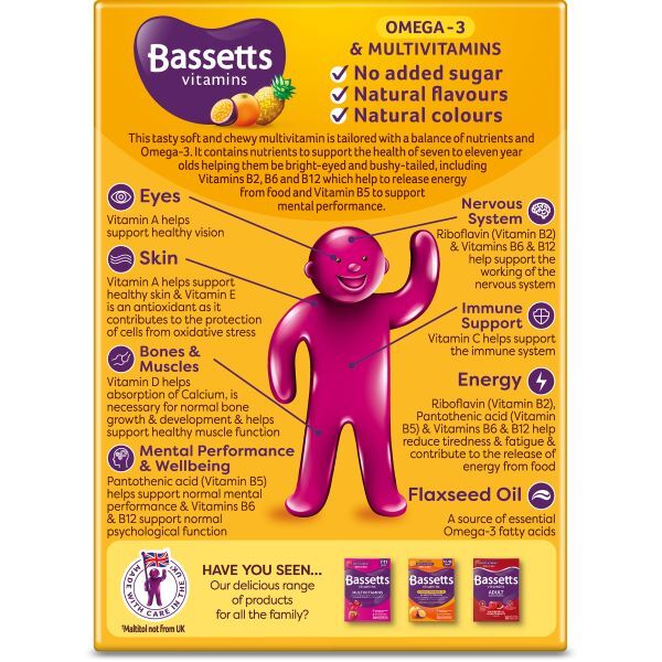 Bassetts Vitamins 7-11 Multivitamins + Omega 3 Pastilles 30s