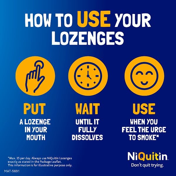 NiQuitin Mint 2mg Lozenges, 72 Lozenges- Quit Smoking Aid