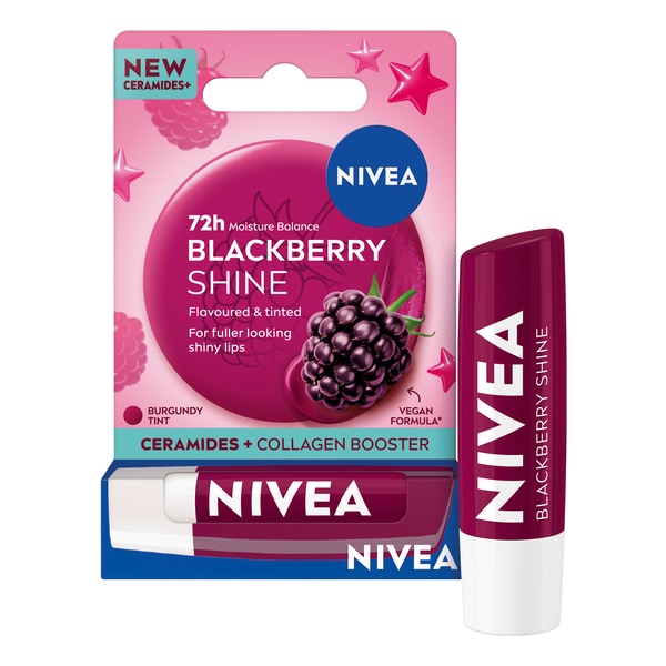 Nivea 72H Moisture Blackberry Shine Lip Balm 4.8G