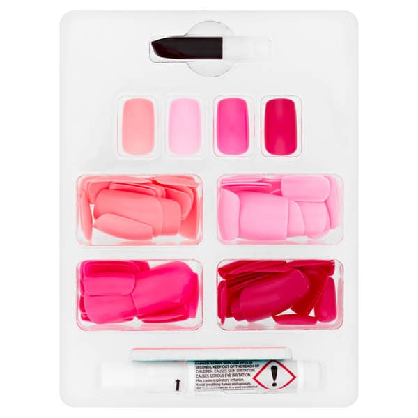 Finishing Touches Bumper False Nails Kit Pinks