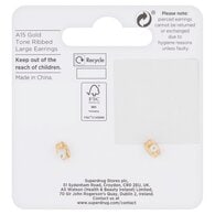 Superdrug Gold Tone Ribbed Large Earrings