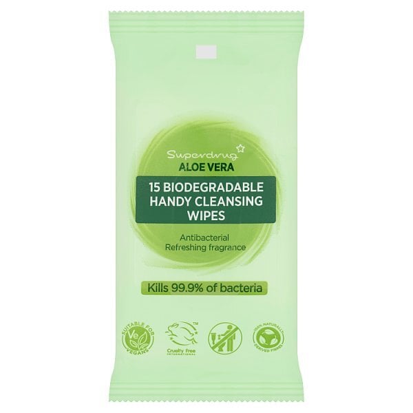 Superdrug Handy Antibacterial Wipes HANDY Aloe Fragrance Bio