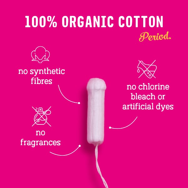 Flo Organic Cotton Applicator Tampons- 8 Regular + 6 Super