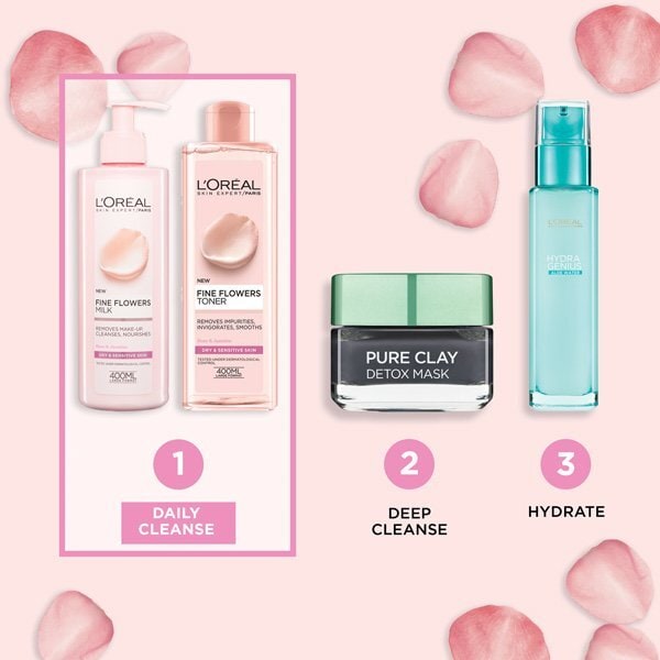 L'Oreal Paris Fine Flowers Cleansing Milk Dry Skin 400ml