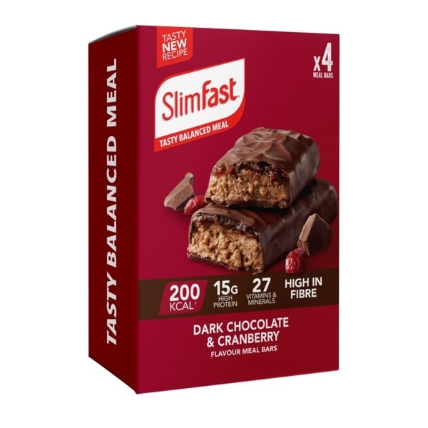 Slimfast Meal Replacement Bar Dark Chocolate Cranberry 4X60g