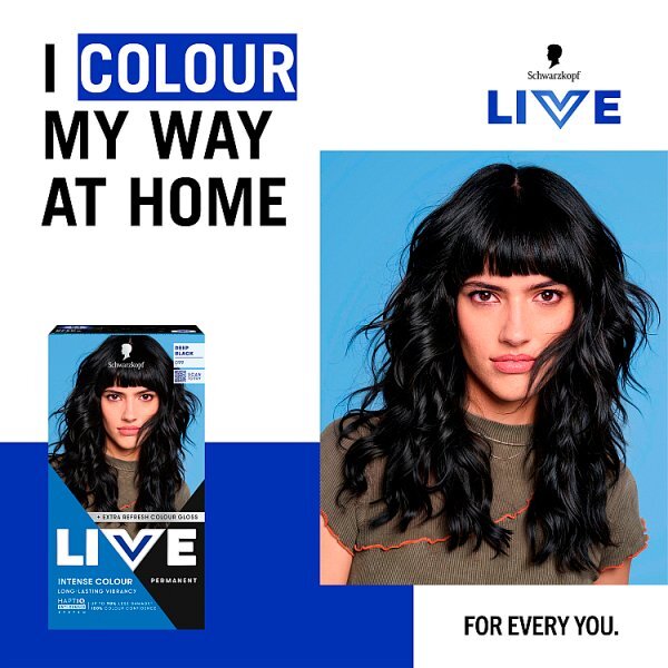 Schwarzkopf LIVE 099 Deep Black Permanent Hair Dye