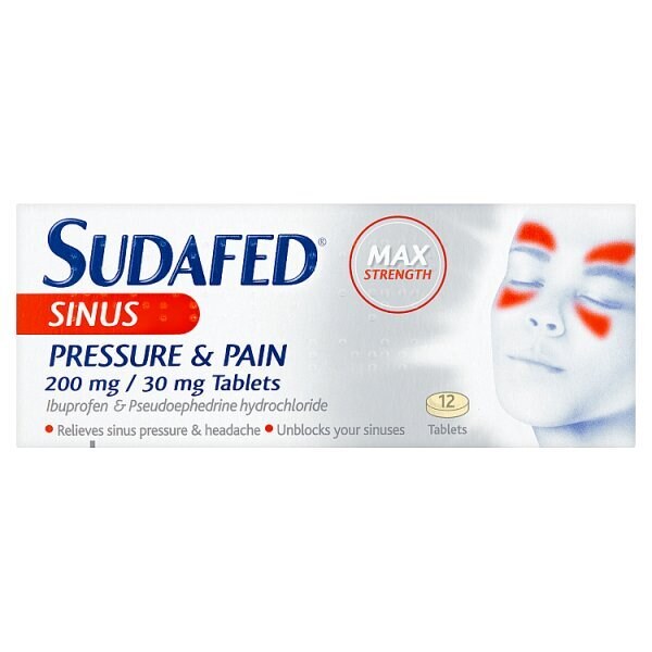 Sudafed Sinus Pressure & Pain Tablets 12s