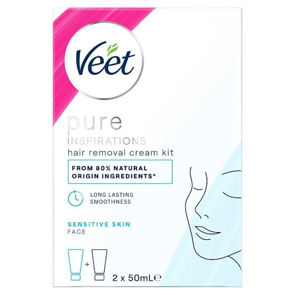 Veet Pure Hair Removal Kit Face Sensitive Skin 2 x 50ml