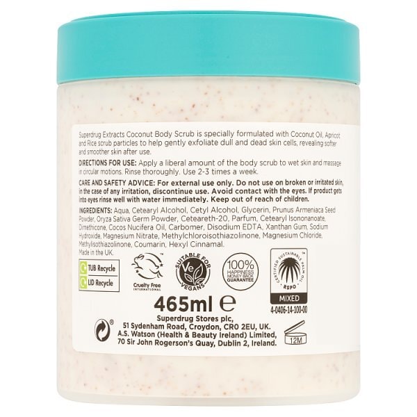 Superdrug Extracts Coconut Body Scrub 465ml