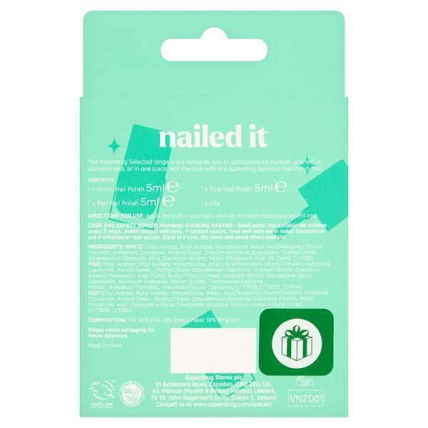Selected By Superdrug Nailed It Nail Polish Trio Gift Set
