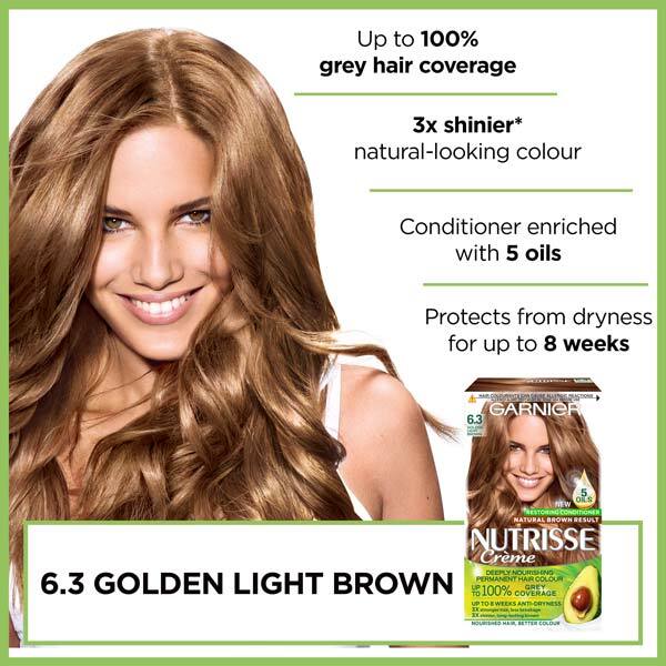 Garnier Nutrisse Permanent Hair Dye Golden Light Brown 6.3